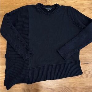 Athleta Black Bayridge Ribbed Asymmetrical Sweater Size XS